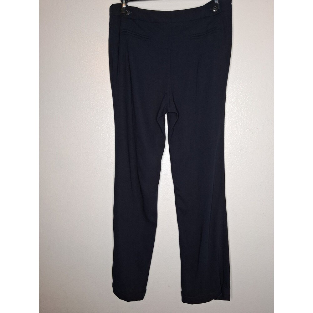 Escada Womens Navy Blue Virgin Wool Stretch Pants Size 44 Office Career - Picture 2 of 16